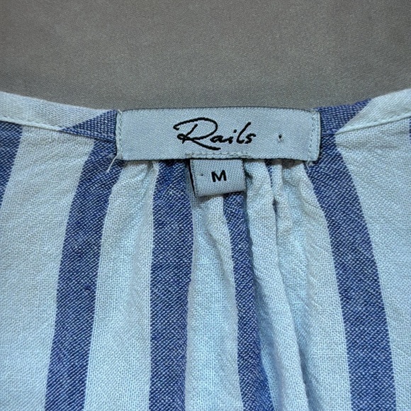 Rails Linen Tie Front Mini Dress Womens Medium Rayon Linen Blend Beachy Resort - Picture 6 of 11